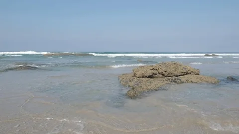 Waves on the beach on the ocean Stock Footage 81483986