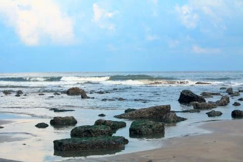 Waves on beach Stock Photos
