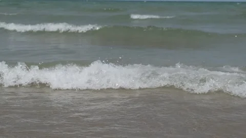 Waves on the beach of rimini in slow motion Stock Footage 135514309