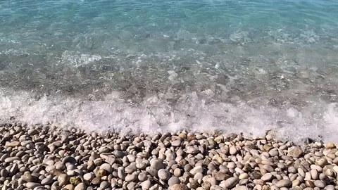 Waves on beach sand background. Slow motion video Stock Footage 122543644