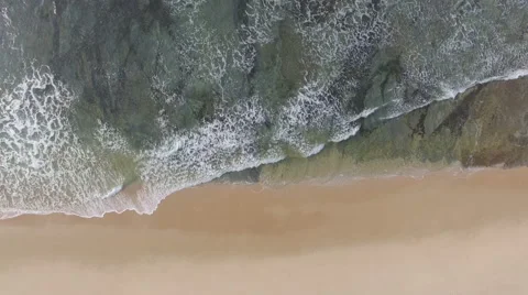 Waves On Beach &amp; Shallow Rocks Video stock 62445041
