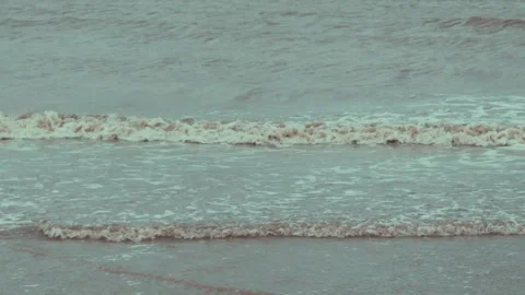 Waves at the beach in slow motion 100fps Stock Footage 132540792