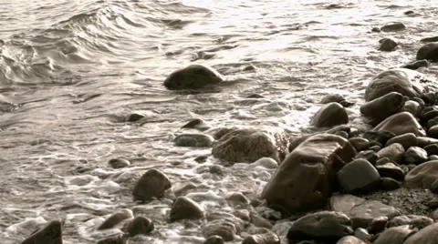 Waves on the beach - Slow Motion Stock Footage 39860392