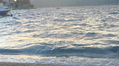 Waves on Beach  Slow Motion Stock Footage 54898150