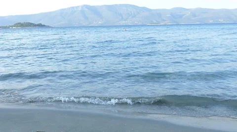 Waves on Beach Slow Motion Stock Footage 54914095