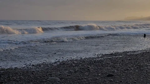 Waves on the beach slow motion Video stock 99124777