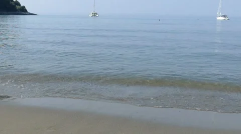 Waves on the Beach Slow motion- Sand Summer Vacation Stock Footage 53868460