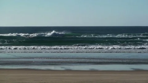 Waves on a Beach, Slowmotion Stock Footage 74874423