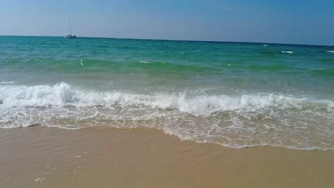 Waves on the beach - SLOWMOTION Stock Footage 148516664