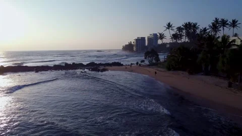 Waves on the beach in sri lanka 10 Stock Footage 273582316