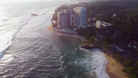 Waves on the beach in sri lanka 2 Stock Footage 273582292