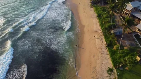 Waves on the beach in sri lanka 3 Stock Footage 273582295