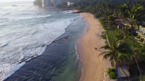 Waves on the beach in sri lanka 4 Stock Footage 273582296