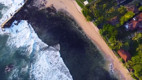 Waves on the beach in sri lanka 6 Stock Footage 273582302