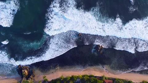 Waves on the beach in sri lanka 8 Stock Footage 273582306