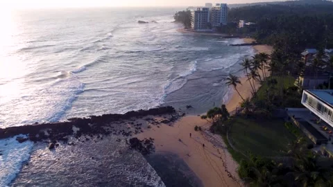Waves on the beach in sri lanka 9 Stock Footage 273582305