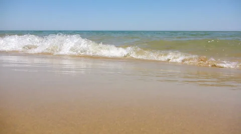 Waves at the beach on a sunny summer day Stock Footage 39737817