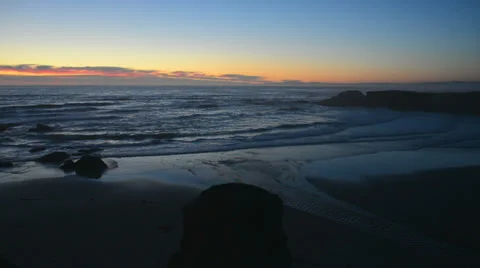 Waves at the beach at sunset, no people Stock Footage 25393262