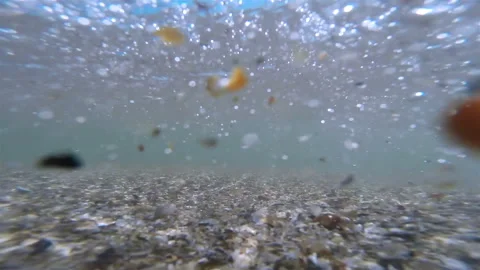 Waves on the beach underwater loop Stock Footage 100667124