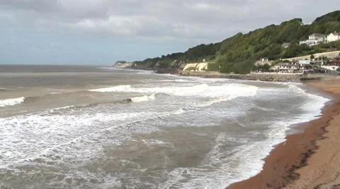 Waves on beach at Ventnor Isle of Wight Stock-Footage 67884504