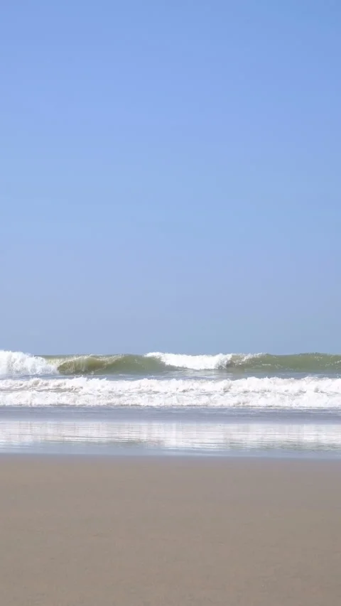 Waves On The Beach. Vertical background Stock Footage 120538111