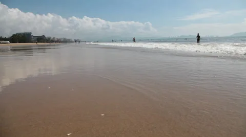 Waves beach water Stock Footage 32694141