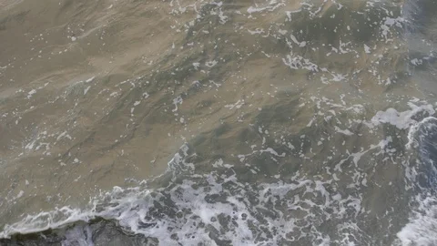 Waves beat against each other. View from above. Full shot. Stock Footage 116491512