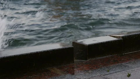 The waves beat on the shore Stock Footage 96209197