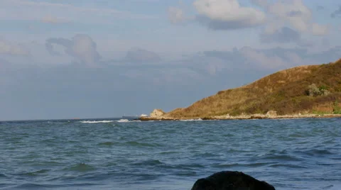 The Waves Beating Against the Rocks on the Coast Stock Footage 66783118