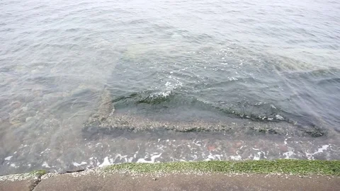 Waves beating against the shore Vídeo Stock 91873947