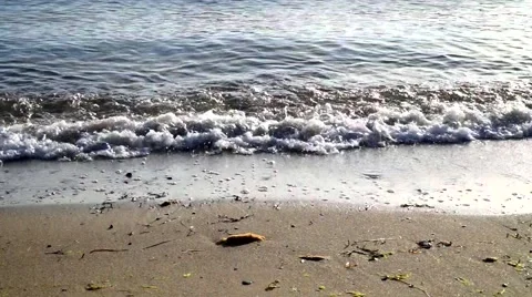 Waves beating on the Baltic Sea beach Stock Footage 50656503