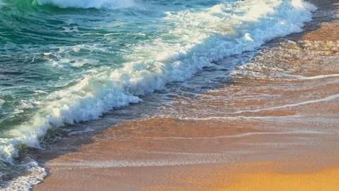 Waves on the beautiful beach Stock Footage 266679324