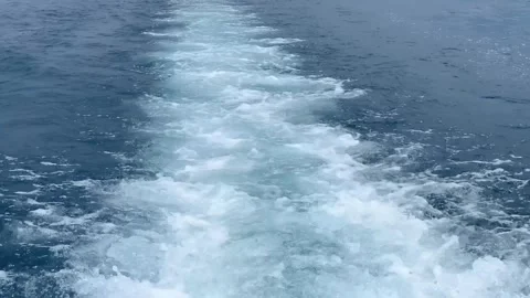 Waves behind the ship Stock Footage 283260285