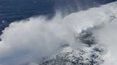 Waves behind a speedboat Stock Footage 130914490