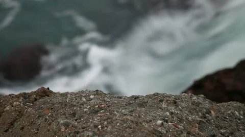 Waves between marine rocks Stock Footage 10593192