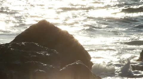 Waves between marine rocks Stock Footage 10709295