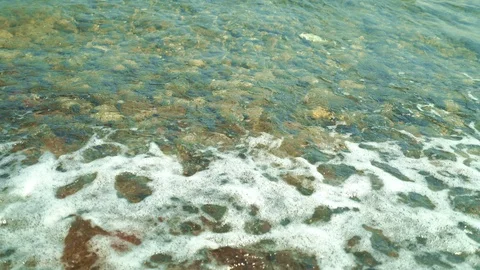 Waves between stones at sea Stockbeeldmateriaal 113400385