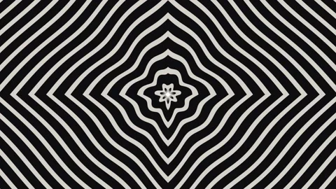 Waves of black and white lines create abstract pattern Video stock 339513599