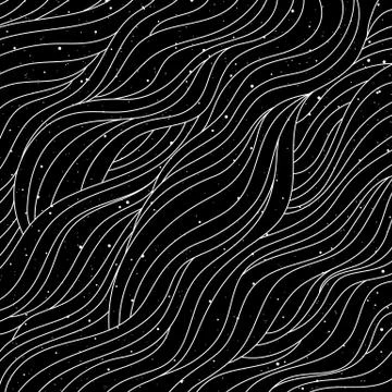Waves black and white pattern 库存插图