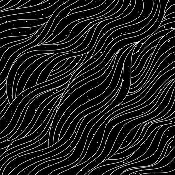 Waves black and white pattern 库存插图