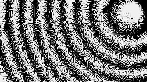 Waves of black and white patterns in constant motion. Animated background. Video stock 248271570