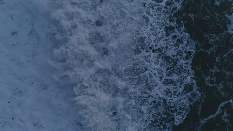 Waves on black beach Stock Footage