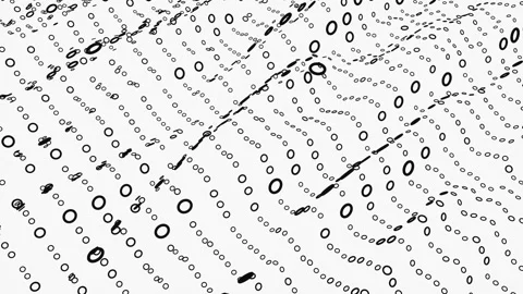 Waves of black rings on a white background. 스톡 동영상 229072250