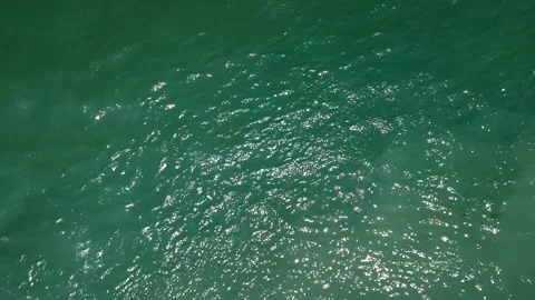 Waves on black sand beach in Bali. Slow motion. Drone view Stock Footage 246660257