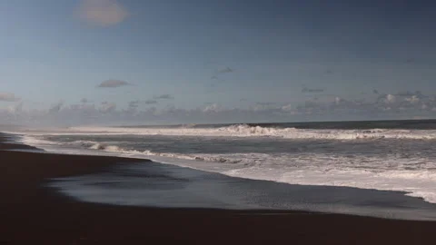 Waves on a Black Sand Beach, Jaco, Costa Rica. Stock Footage 243387045