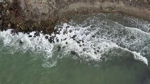 Waves of the Black Sea on the beach Stock Footage 125549015