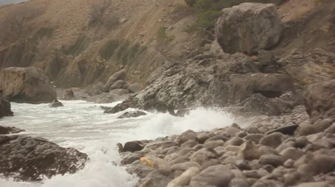 Waves on the Black Sea Stock Footage 33300087