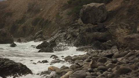 Waves on the Black Sea Stock Footage 33300096