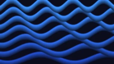 Waves of blue light create a rhythmic pattern in a dark Stock Footage 338182210