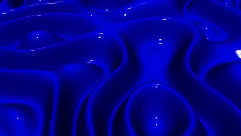 Waves of Blue Paint, 3D Render, Background, Reflection, Exclusive Stock Footage 268762396